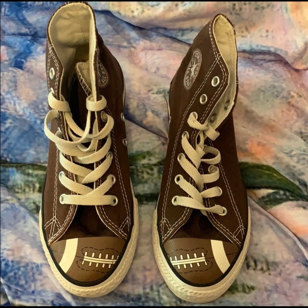 Like New - Special Edition Football Print Converse
